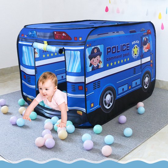 TDR-Kinder auto tent -speelhuistent- opvouwbare tent - Politiewagen 112*70*75CM