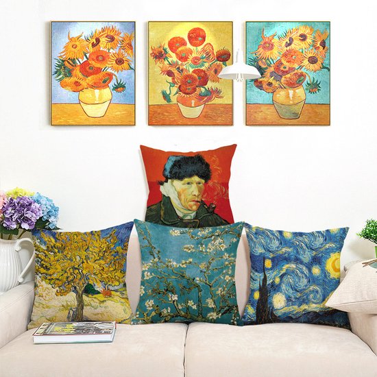 Kussensloop van Gogh Amandelbloesem - 45x45cm Katoen-Linnen