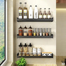 Kruidenrek / Opbergrek - RVS - Perforatievrij aan de muur gemonteerd - 50x13x6 cm - Zwart