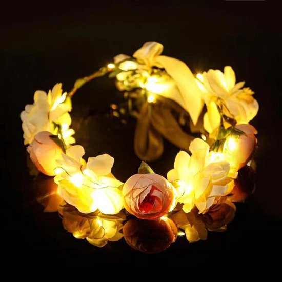 Unikorf LED Hoofdband Bloemenkrans 20 Warmw. IP43 Champagne