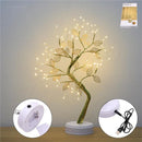 LED Firefly Boomlamp – 72 Warmwitte Lampjes – Goudkleurig – Sfeervolle Tafellamp – Batterij – Blad Design – Binnenverlichting