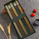 Unikorf 5 Paar Handgemaakte Houten Eetstokjes