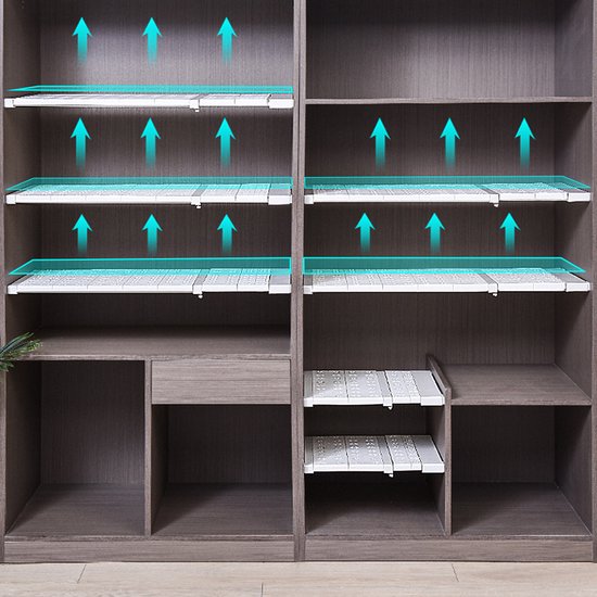 Verstelbaar legplank voor kasten - Uitschuifbaar van 71 tot