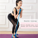 TDR - multifunctioneel weerstandstesiontouw, buiktrainer beentrainer Fitness trekkoord met voetpedaal-blauw
