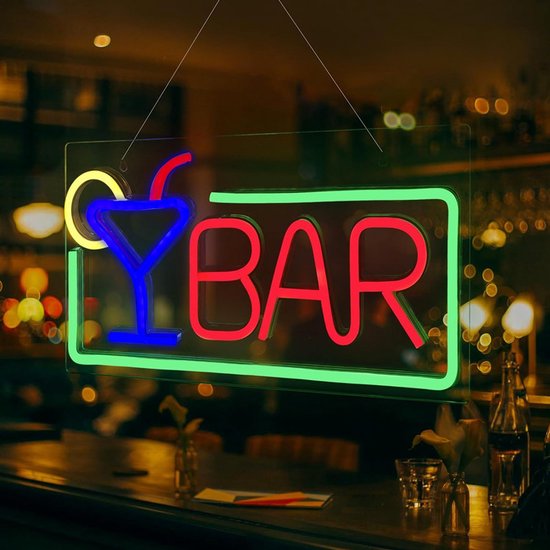 LED Neon BAR Lamp - Wandlamp voor Thuis en Horeca - 42x22cm