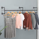 Wandgemonteerde matzwarte metalen kledingstang 180 cm 50 kg