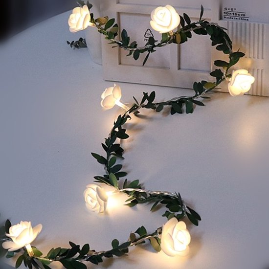 LED lichtsnoer rozen met warm wit licht 3m 20 lampjes