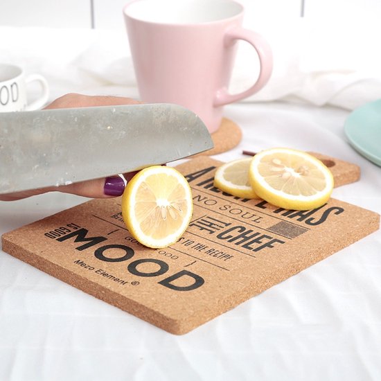 Kurken Pannenlap/Snijplank 'A Recipe Has No Soul' - 25,5 x 1