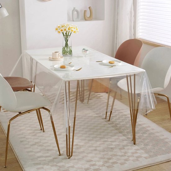 Transparant PVC tafelkleed 180x140 cm - waterafstotend