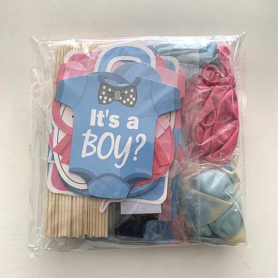 64 delig gender reveal party set - baby shower - gendershower reveal part - boy or girl