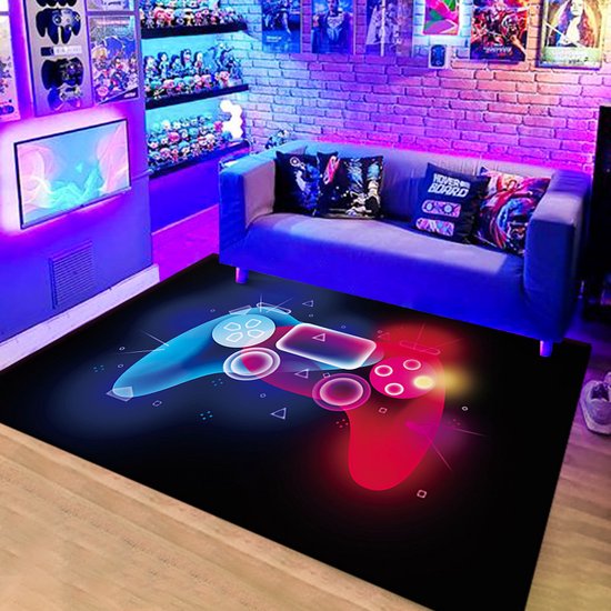 Gamecontroller Tapijt - Stijlvolle Laagpolige Vloerkleed Upgrade voor je Game- en Entertainmentruimte-Voor Extra Comfort en Gaming Plezier120x160CM