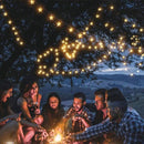 Tuinverlichting met sterren slinger Op Zonneenergie-12meter lang 100 LED lichtjes- 8 knipperende modi-warm wit licht