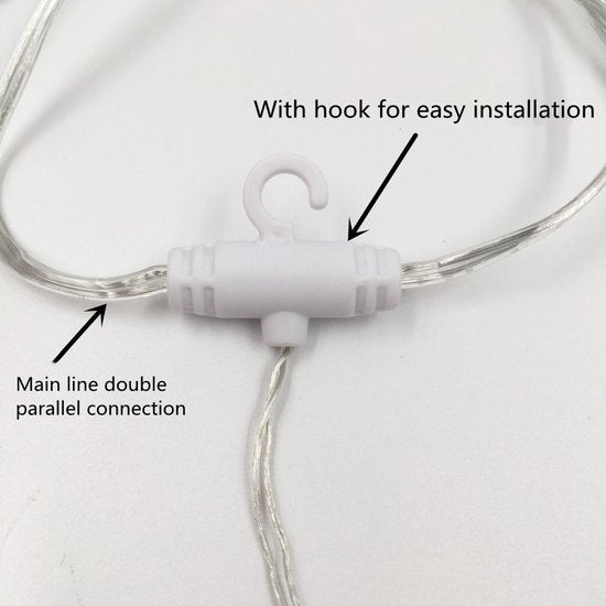 LED Lichtgordijn Sfeerverlichting - Kerstverlichting - USB - Incl. Afstandsbediening - 3X3 Meter - Warm Wit - Sfeerverlichting voor Binnen en Buiten - 300 LEDs