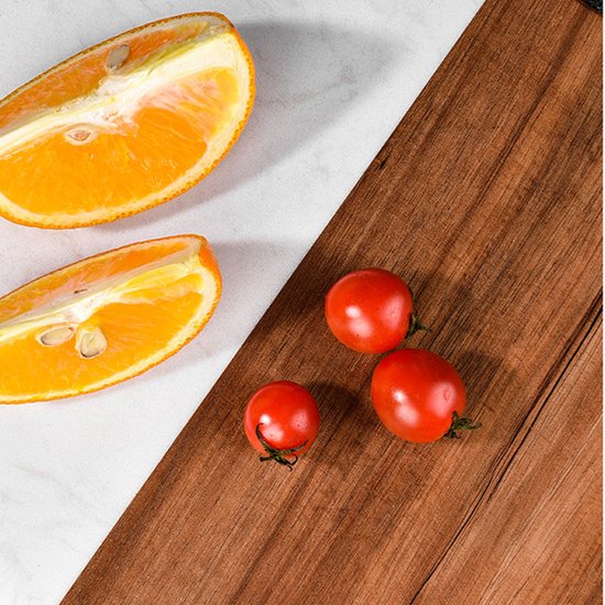 Luxe Snij- & Serveerplank van Marmer en Acaciahout- Borrelplank - wit 33*21.6cm