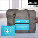 2 stuks Draagbare opvouwbare opbergtas -Handbagage Reistas-Grote capaciteit 32Liter- blauw