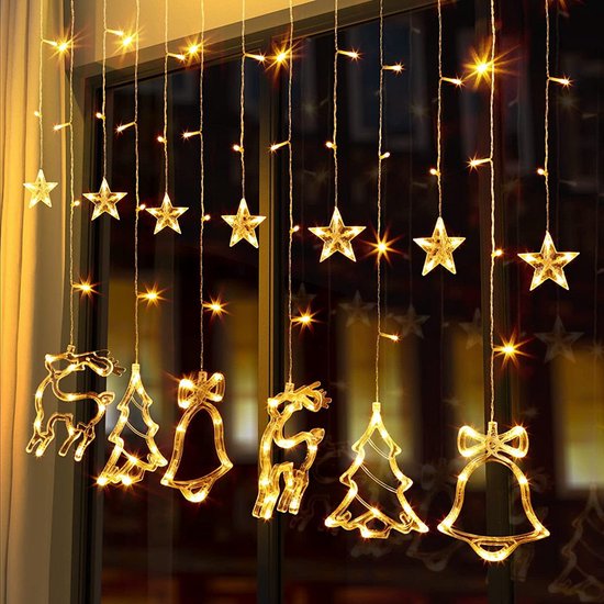 Unikorf LED Lichtgordijn - Kerstboom & Bel, 138 LED