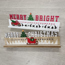 2delige Exclusieve Luxe Houten Kerst Aftelkalender – Magisch Ontwerp met Verplaatsbare Slee of Auto – Perfecte Feestdecoratie-40*5*12.5cm