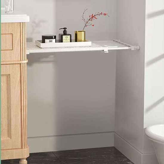 TDR - Verstelbaar opbergrek Uitschuifbare separatorplank, plankkastorganizer, voor kledingkast, kast, boekenkast Compartiment verzamelen-73cm tot 130cm-wit