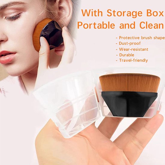 2 stuks Groot formaat Foundation Brush - Synthetische borstelharen voor een natuurlijke en egale make-up