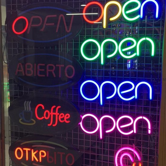 Xtraworks -Neon verlichting-LED open bord-Licht reclamebord-hanglamp- blauw