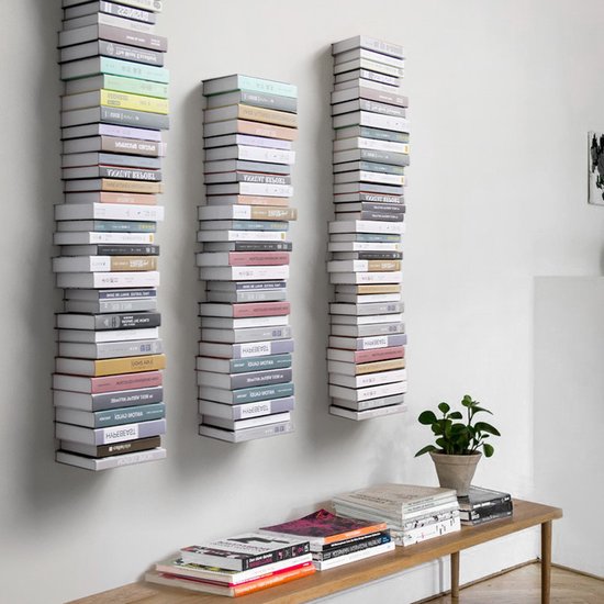 Zwarte Zwevende Boekenplank - Verborgen Metalen Plank 10.5x6