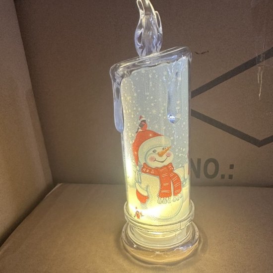6-delige kerstdecoratie LED-kaarsenset - Sneeuwman & Kerstman motieven- Kerstcadeau - 6,5*18,5cm