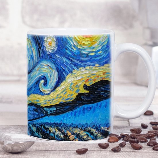 Keramische Mok - Van Gogh De Sterrennacht - 350 ml Blauw