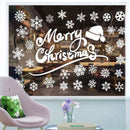 Kerst Raamstickers met Sneeuwvlokken en tekst - Herbruikbaar