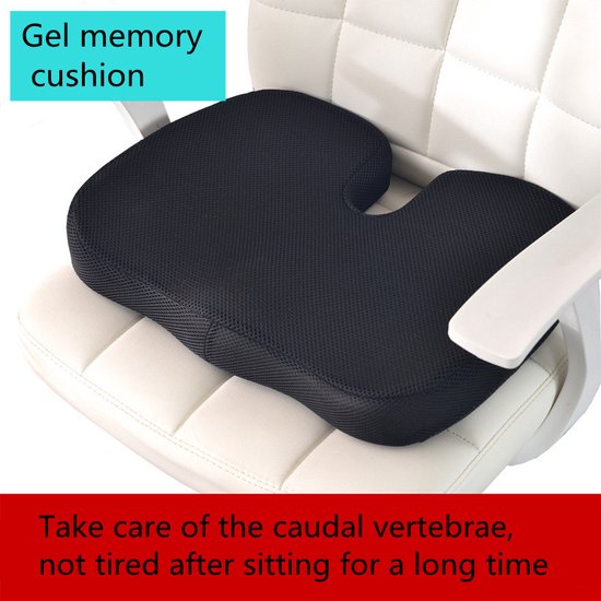 Unikorf Gelzitkussen – Wasbaar Ademend Net Zwart 45x35x7cm