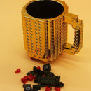 Build on Brick Mug -goud- 350 ml - bouw je eigen mok met bou