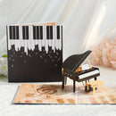Grote 3D wenskaart piano, incl. envelop voor muziekfans