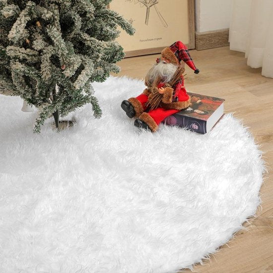 Duurzame Pailletten Geborduurde Kerstboomrok 122cm Wit