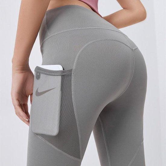 Fitness broek - Sportlegging - Yoga Broek - Yogalegging - Dames - Grijs- M