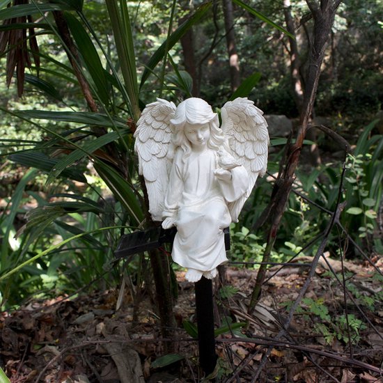 Zonne-energie Engel Tuinornament - Waterdicht Hars Beeldje