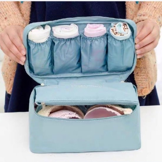 TDR-Multifunctionele lingerie/ondergoed tas - make-up tasje-toilettas-Hemelsblauw