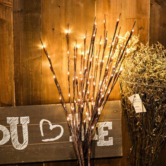 Elegante Wilgentaklamp met USB - 70 cm - 60 Warm Witte LED's