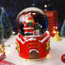 Magische Kerst Sneeuwbol met Muziek en Kleurrijke LED – Kerstman met Cadeaus – Luxe Decoratie – Ø8 cm, Hoogte 14 cm