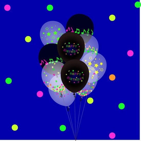 56delige-Fluorescerende  Letters  Verjaardagsballon Set
