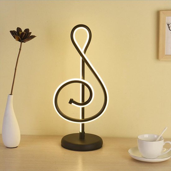 Xtraworks-Minimalistische Bureaulamp Muzieknoot Zwart