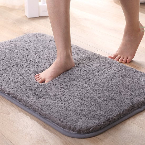 TDR-60x90cm Pluche Vloermat-kamermat-Tapijt-Antislip- Donkergrijs
