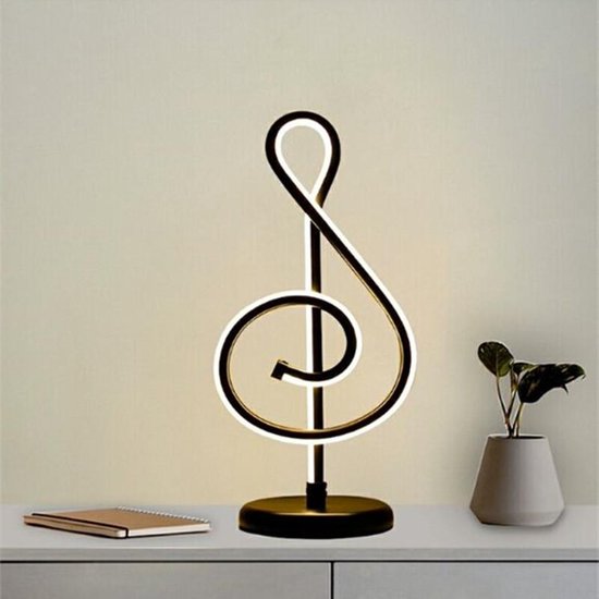 Xtraworks-Minimalistische Bureaulamp Muzieknoot Zwart