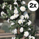 2 Stuks Klimop Slinger-simulatie rose vine wit