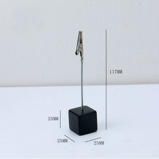 Fotohouder Met Clip – Set van 10 – Zwarte Kubus - 10,5 cm