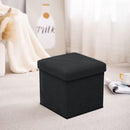 Opvouwbare opbergkist/zitkruk - zwart 37x37x37cm