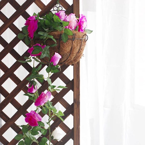2 Stuks Klimop Slinger met grote rozen kunstbloem -2 meter lang-decoratieve slinger-Bloemenkrans-pink
