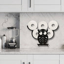 Metalen wandopbergplank uil - Toiletrolhouder zwart