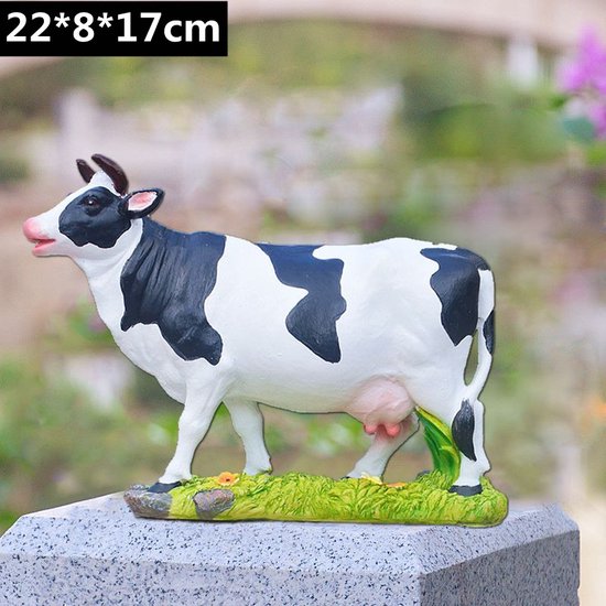 Levendig Koeienbeeldje van Synthetische Hars 22x8x17cm