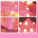 Roze Kinder Speeltent Kasteel met Sterrenverlichting 140x70x