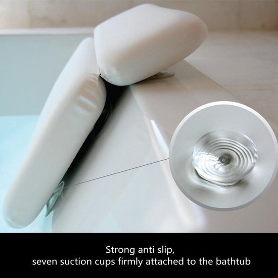 Luxe Badkussen met 7 Anti-Slip Zuignappen - Waterdicht