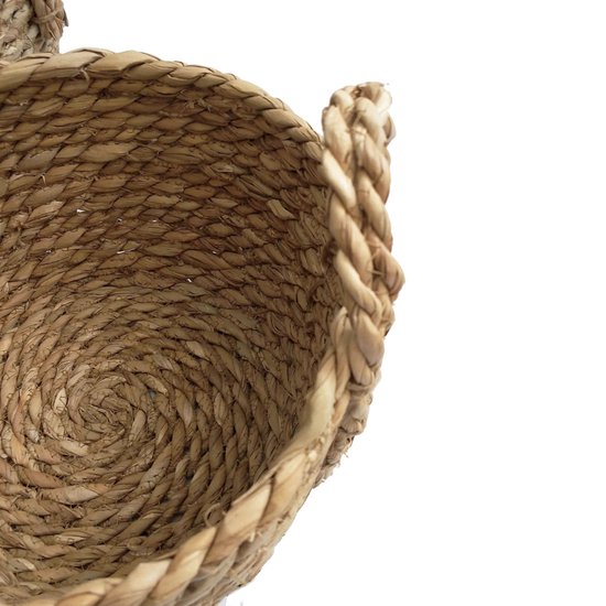 3-delige Natuurlijke Grasvezel Plantmanden Set - Stijlvolle Plantenhouders met Handgreep-Verrijk je Ruimte met Natuurlijke Elegantie - Duurzaam, Veelzijdig en Milieuvriendelijk Design-bruin